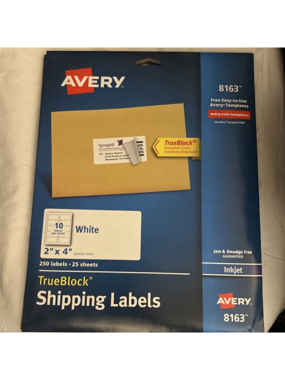 Avery® Shipping Labels with TrueBlock Technology, Inkjet, 2 x 4 New Open Added